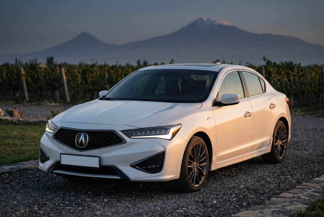 Acura ILX, white, three-quarter front, daylight
