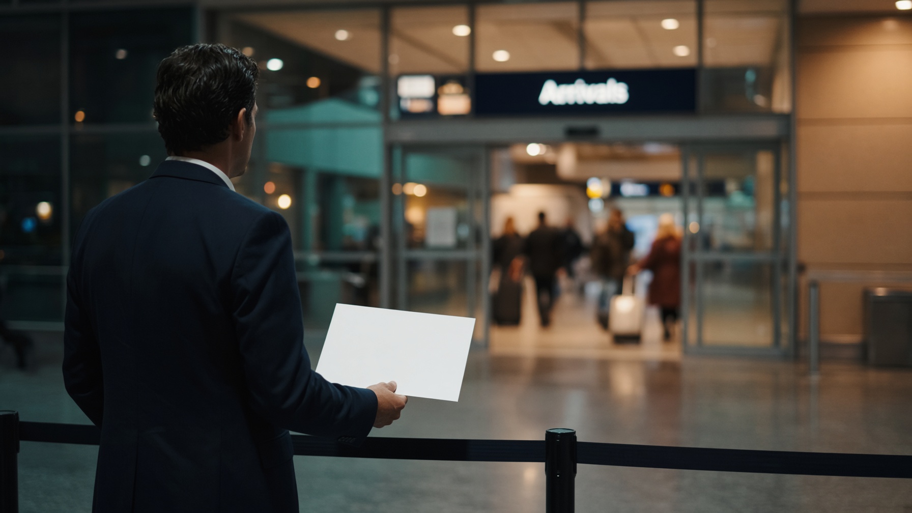 A driver meeting a flight at Zvartnots arrivals